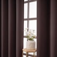 thumbnail image 4 of Topfinel 100% Blackout Curtains 132 x 160 inches Long for Bedroom Living Room Solid Grommet Room Darkening Drapes 2 Panels, Brown, 4 of 6