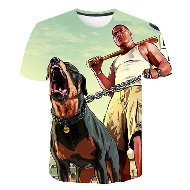 2023 Grand Theft Auto juego GTA 5 niño verano camisetas Cool GTA5 chica camiseta estampado colorido GTA 5 camiseta divertida ropa 13T Gao Jinjia LED
