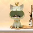 thumbnail image 3 of Adorno De Almacenamiento Para Gatos Resina boca grande gato estatua arte entrada clave almacenamiento ornamento decoración del hogar (verde) Ndcxsfigh Libre de BPA, 3 of 6