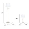 thumbnail image 3 of Elegant Designs 3-Pack Crystal Accented Lamp Set, Brushed Nickel (Two 29" Table Lamps, One 63" Floor Lamp), 3 of 7