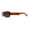 thumbnail image 3 of Womens Thin Narrow Rectangular Mod Sunglasses Tortoise Brown, 3 of 4