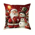 thumbnail image 2 of Christmas Holiday Decorative Throw Pillow Covers 17.7x17.7 Inches Comfortable Fabric Hidden Zipper Home Decor Pillow Cases for Living Room Sofa Bedroom Seasonal Festive Decorations, 2 of 5