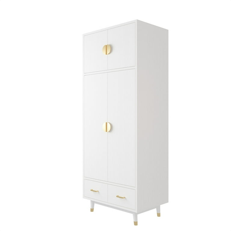 UBesGoo Wood Closet Wardrobe with 2 Drawers, Freestanding Armoire Cabinet with Optional Shelves&Hanging Rail, Functional Clothes Storage Organizer, UBesGoo Wood Closet Wardrobe with 2 Drawers, Freestanding Armoire Cabinet with Optional Shelves&Hanging Rail, Functional Clothes Storage Organizer,