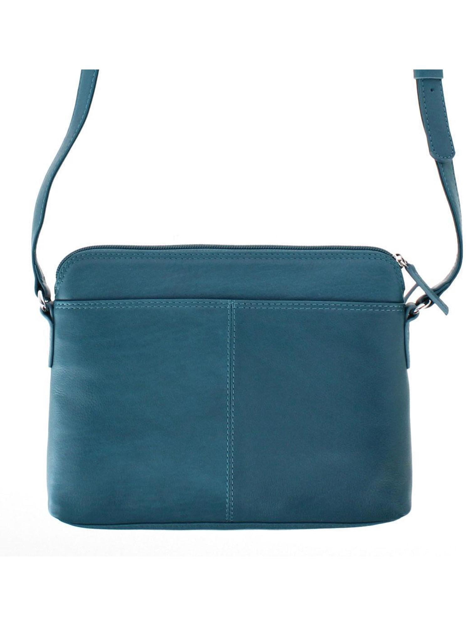 CTM  Leather Shoulder Bag Purse with Side Organizer (Women)