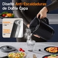 thumbnail image 3 of Aigostar Hervidor, Tetera Eléctrica de 1.7 Litros, Doble Pared de Acero Inoxidable, Apagado Automático, 1200w, Base Removible, Negro, 3 of 7