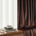 thumbnail image 4 of Jainmy 96 inches Pinch Pleated Velvet Blackout Curtains for Bedroom Living Room,Luxury Room Darkening Thermal Insulated Velvet Curtains,Brown,2 Panels,40"×96", 4 of 9