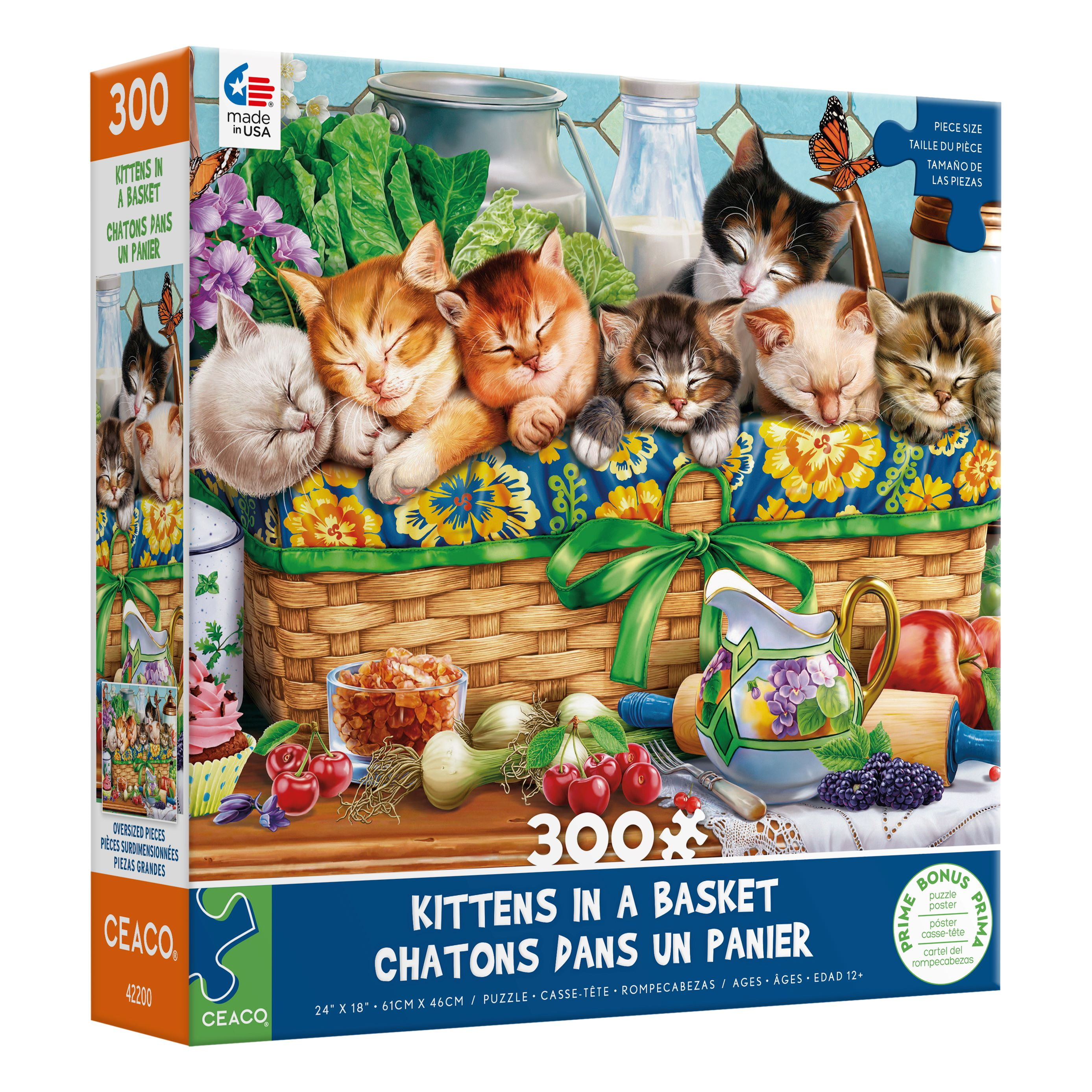Ceaco Tom Wood Cat Nap 500-Piece Interlocking Jigsaw Puzzle for