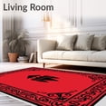 thumbnail image 2 of ODIKA 6'x9' Machine Washable Non-Slip Area Rug, Enchanting Storybook Figure Entryway With Ribbon Detail High Traffic Rug, Red, 725862, 2 of 7