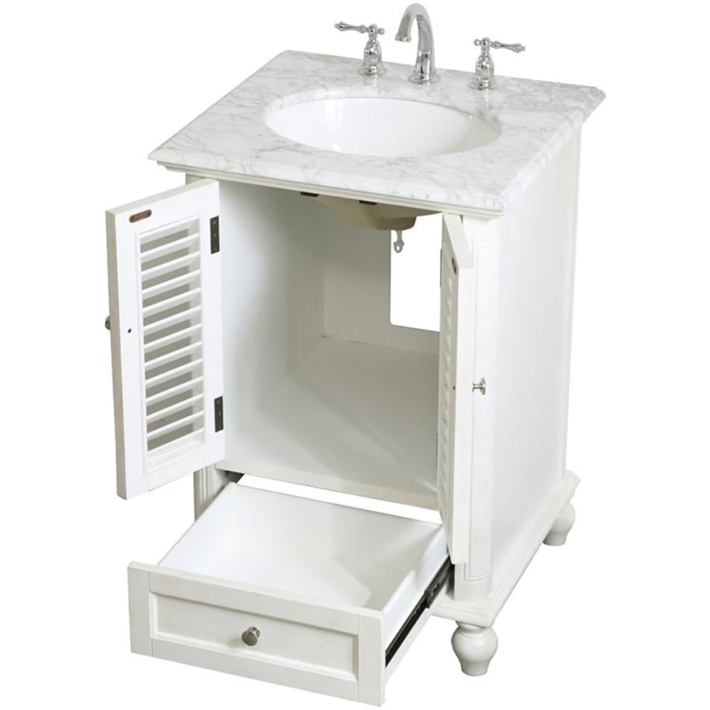 24 inch Single Bathroom Vanity in Antique White