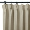 thumbnail image 3 of TWOPAGES 52 W X 84 L Inch Curtain Pinch Pleated Hanging Style Drapery Room Darkening Solid Linen Drapery for Bedroom, 1 Panel, Grey Beige, 3 of 6