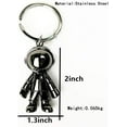 thumbnail image 2 of Black Robot Keychains Men Creative Spacemen Car Key Chain Ring for Office Backpack Purse Charm, 2 of 6