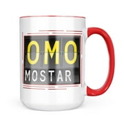 Neonblond OMO Airport Code for Mostar Mug gift for Coffee Tea lovers