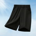 thumbnail image 5 of LIIPEE Boys Sport Shorts Solid Color Elastic Waist Wide Leg Shorts With Pockets Toddler Comfort School Shorts,Black,3-4 Years, 5 of 5
