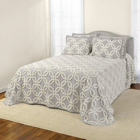 Stylemaster Holden Two Tone Tufted Chenille Bedspread And Pillow Stylemaster Holden Two Tone Tufted Chenille Bedspread And Pillow Sham Set All Cotton Queen
