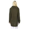 thumbnail image 3 of Yemak Women's Chunky Loose Oversized Turtleneck Knit Tunic Long Sweater Top MK3660-OLIVE-S, 3 of 4