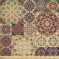 thumbnail image 2 of Ambesonne Moroccan Fabric by the Yard Microfiber, Ornate Ceramic Tiles, 3 Yards, Pale Orange Dark Blue, 2 of 2