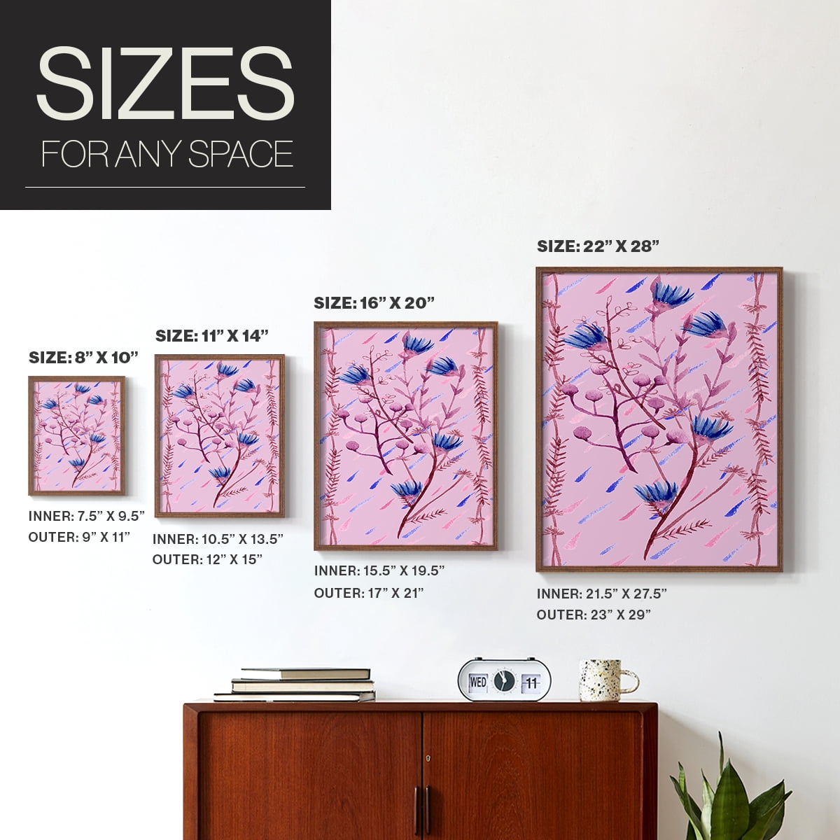 XO Collection B Framed Print - Solid Wood in Single Picture Frame Solid Wood 2 Framed Print