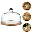 thumbnail image 4 of QUMONIN Wood Cake Stand with Glass Dome for Parties and Weddings - 5.9"X5.9"X4.5, 4 of 9