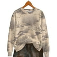 thumbnail image 7 of Women's Camo Sweatshirts Long Sleeve Maple Leaf Pullover Sweatshirt Trendy Fashion Crewneck Shirts Fall Tops, 3XL Gray, 7 of 7