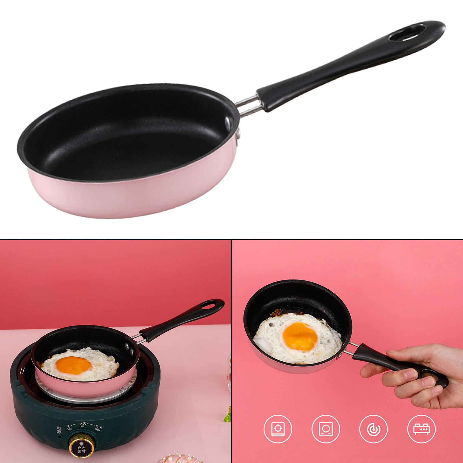 Fry Pan Non Stick Surface Smokeless Kitchen Cookware Small Saute Pan Induction Omelette Pan for Induction Cooker GAS RV Travel, Size: 12.5 cm, Blue