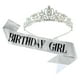 thumbnail image 1 of 1 juego de Corona de tiara de cumpleaños Unique Bargains tono plateado, 1 of 1