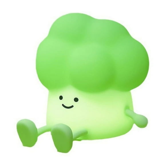 2.5w Broccoli Night Light USB Charging Three Gear Dimming Silicone Pat Light Soft Light Sleep Bedside Atmosphere Timing Light Cool Lights Ceiling Lights for Bedroom