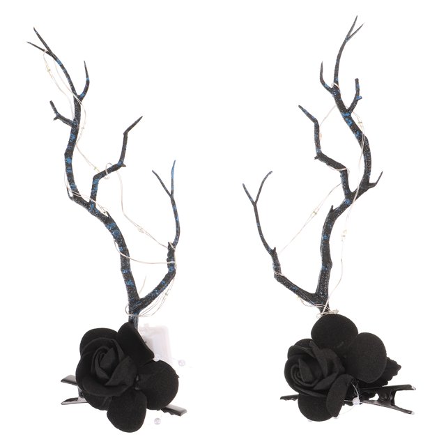 1 pareja Cuernos de reno Horquilla Horquilla Brillante Asas Barrette Navidad Tocado