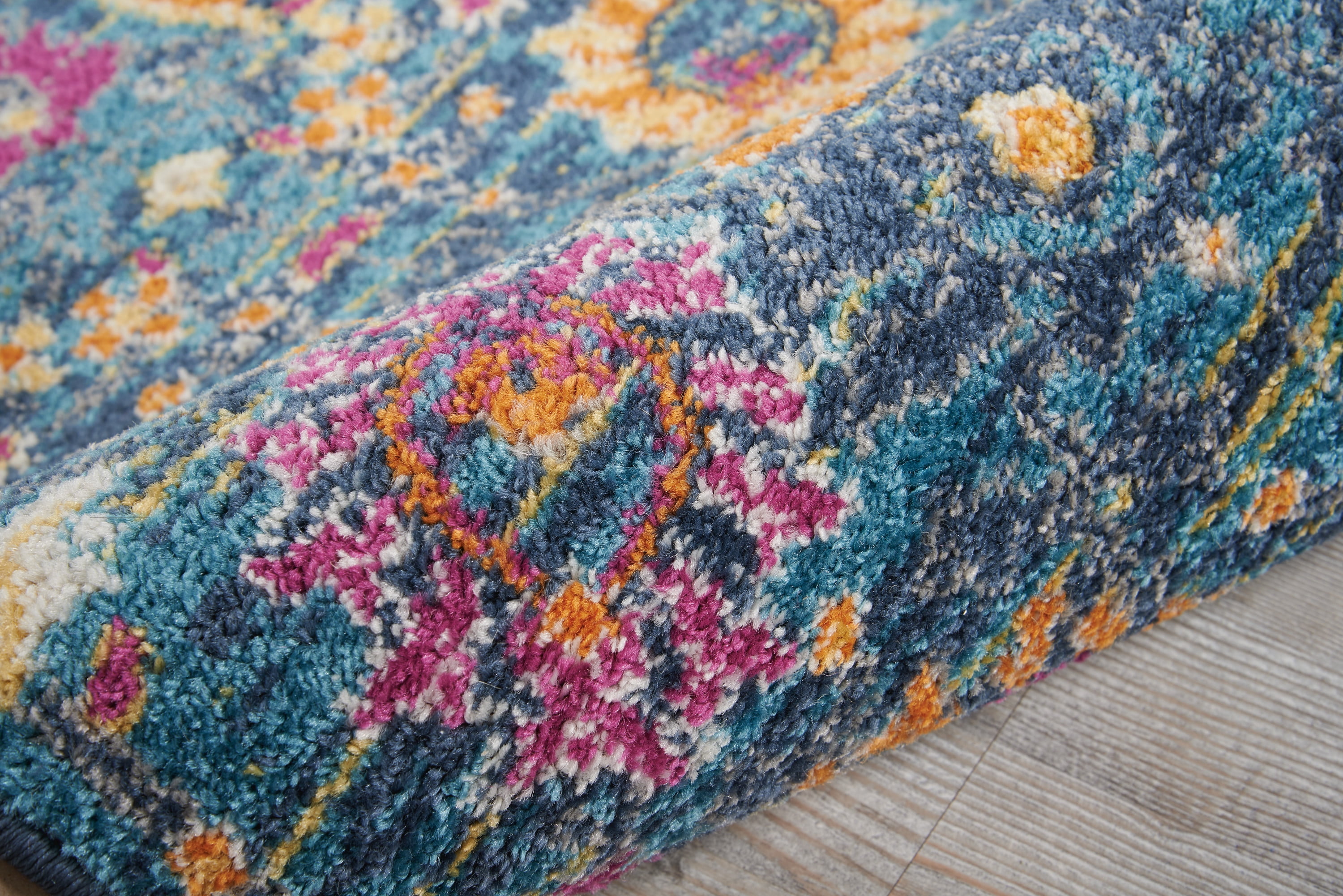 Nourison Passion Denim 1'10" x 6' Area Rug, Boho, Moroccan, Bed Room, Living Room, Dining Room, Kitchen, , Easy Cleaning, Non Shedding (6' Runner)
