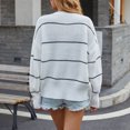 thumbnail image 4 of Cárdigan de punto para mujer, elegante suéter de punto con frente abierto a rayas, agradable a la piel, transpirable, informal, abrigo de punto blanco L, 4 of 6
