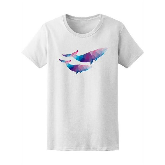 Geometric Beautiful Whales T-Shirt Women -Image by Shutterstock, Female Large