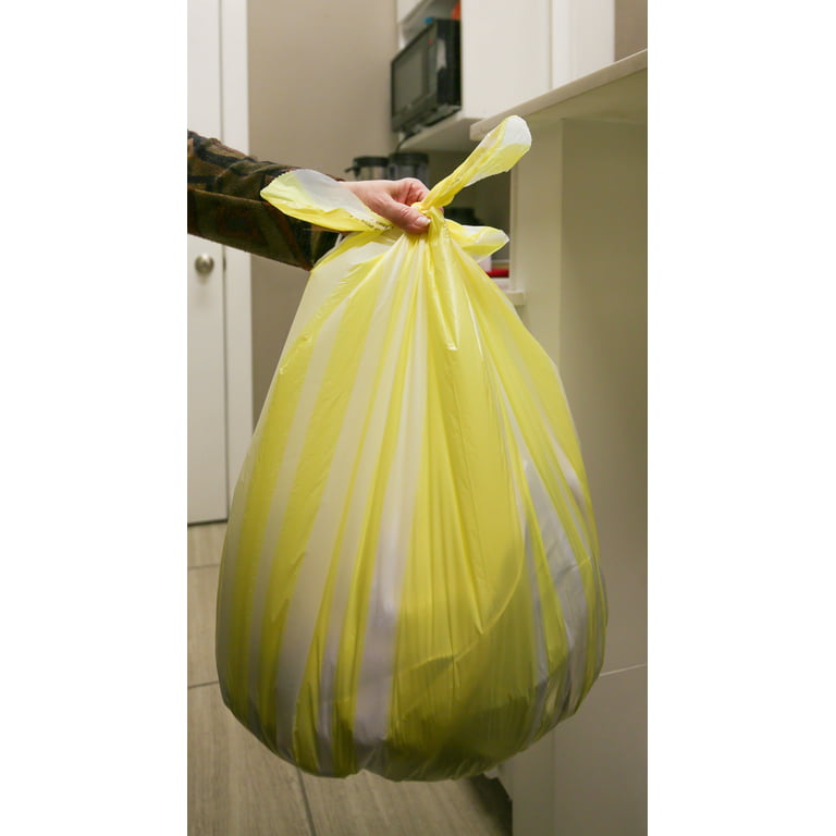 Yellow String Colored Trash Bags , Can Liners Trash Bags Custom