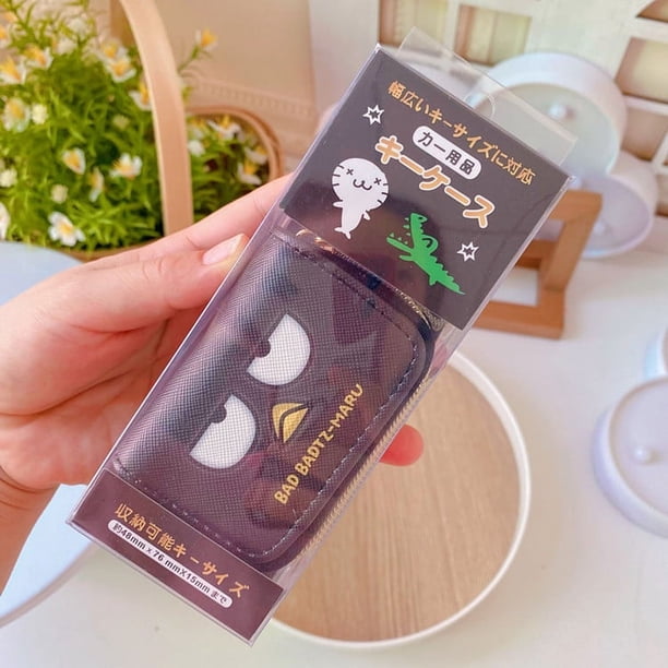 Monedero de cuero multifuncional de dibujos animados de Hello Kitty Sanrio, lindo estuche para llaves 3d, funda de Pu con cremallera, llavero de coche de dibujos animados, regalo