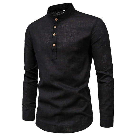 SWSMCLT Men's Spring Button Down Shirt Cotton Button Up Shirt Long Sleeve Button Down Shirts Fitted Polyester Fashion Fall Black 3X-Large