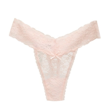 

Female Panties Lace Soft Trendy Breathable Plus Size Thong T Shaped Transparent Cotton Underpanties For Women