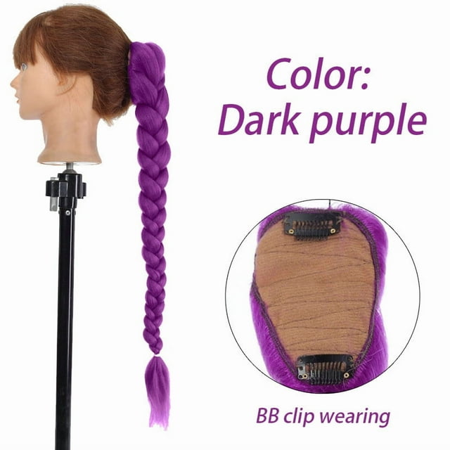 Qocolhg jusqu'à 50 % de Réduction Soins Personnels et Beauté en Liquidation! Extension de Queue de Cheval Colorée pour Femmes Filles Accessoires Cheveux Foncés pour Festival Fête d'Halloween 26 Pouces, Cadeaux pour Femmes