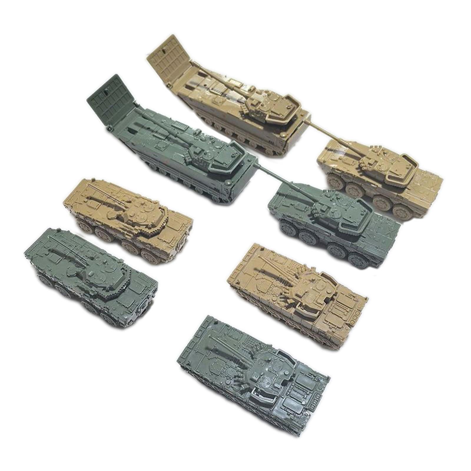 JWQFBC 8 Pieces Tank Model Building Kit Armored Vehicles 1:144 Table Decor Hobby Crafts