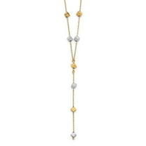 Auriga Fine Jewelry 14K Tri-Color Gold Adjustable Beaded Y-Drop Necklace 17.5inch for Women