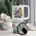 thumbnail image 2 of Custom Indigo Bunting Bird Lover 40oz Tumbler with Handle and Straw – Personalized Stainless Steel Travel Mug with Lid – Gift for Women Girls Birthday Christmas Animal Theme, 2 of 6