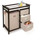 Badger Basket Modern Baby Changing Table with Hamper and 3 Baskets