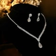 thumbnail image 6 of ruhuadgb Necklace Earrings,phoe 1 Set Bridal Necklace Earrings Jewelry Set for Wedding Silver, 6 of 8