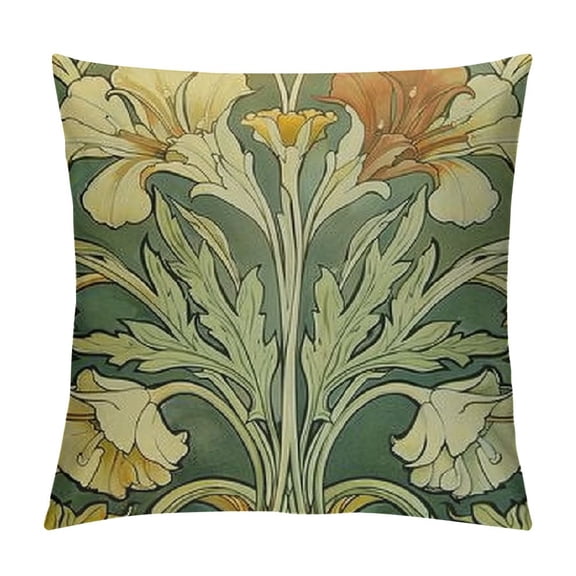JRXY Exhibition Green Pimpernel Throw Pillow Covers Decorative Outdoor Soft Pillowcases Home Decor Living Room Cushion Case for Bed Couch Car White