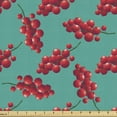 thumbnail image 1 of Natural Color Upholstery Fabric by the Yard, Continuous Pattern of Currant Branches Bicolour Design, Decorative Fabric for DIY and Home Accents, 1 Yard, Dark Seafoam Dark Pink by Ambesonne, 1 of 4