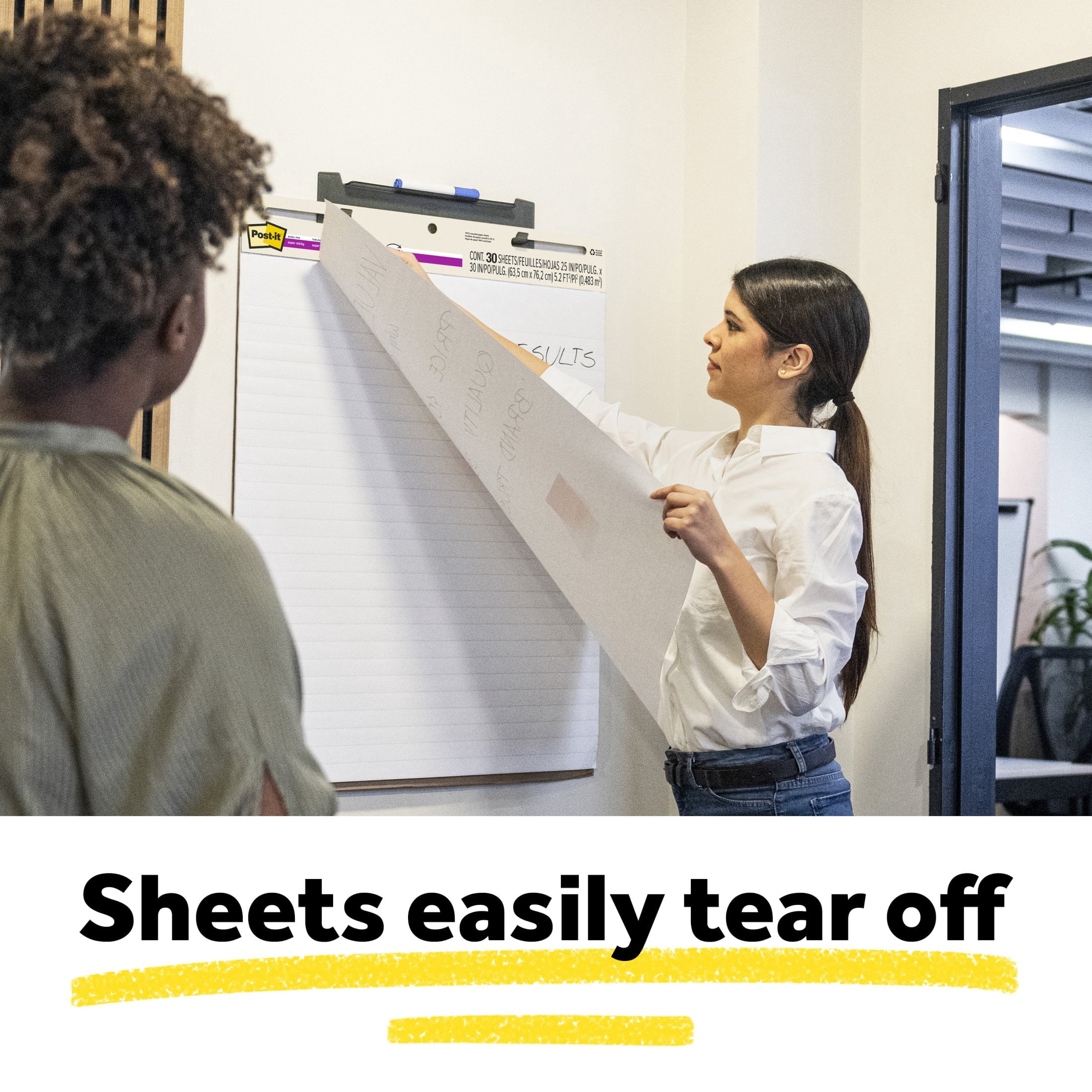 Post-it Super Sticky Easel Pad, White Recycled, 25 in. x 30 in., 6 Pads