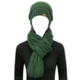 thumbnail image 4 of Wrapables Winter Warm Chunky Cable Knit Infinity Scarf and Beanie Set, Hunter Green, 4 of 7