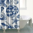 thumbnail image 5 of Mermaid Shower Curtain Waterproof Fabric with Plastic Hooks, Nautical Tropical Coral Seahorse Starfish Ocean Marine Beach Pattern Bathroom Shower Curtain, Vintage Seaside Summer Design, 5 of 5