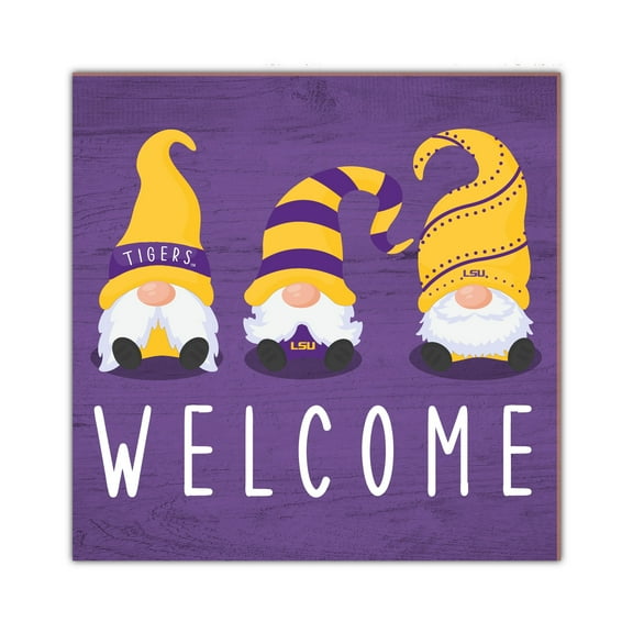 LSU Tigers 10'' x 10'' Welcome Gnomes Sign