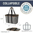 thumbnail image 3 of CleverMade Collapsible Canvas Tote Bag, 8 Gal, Heather Grey, 3 of 8