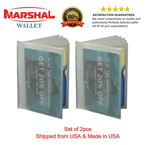 2 Plastic Wallet Insert Replacement Picture Card Holder Trifold 6Pg MADE IN USA