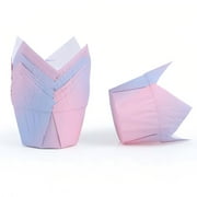 Bakexcel 50pieces Greaseproof Paper Muffin Liners, Tulip Cupcake Liners,Baking Liners,Premium Baking Cups Cupcake Wrappers for parties, Weddings, Birthdays