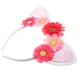 thumbnail image 2 of Diadema con orejas de gato para niña, tocado de flores artificiales, accesorio para fotos de festivales y fiestas, 2 of 7
